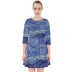 The Starry Night Starry Night Over The Rhne Pain Smock Dress by Sudhe