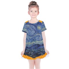 The Starry Night Starry Night Over The Rhne Pain Kids  Simple Cotton Dress by Sudhe