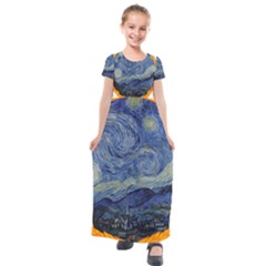 The Starry Night Starry Night Over The Rhne Pain Kids  Short Sleeve Maxi Dress by Sudhe