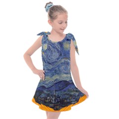 The Starry Night Starry Night Over The Rhne Pain Kids  Tie Up Tunic Dress by Sudhe