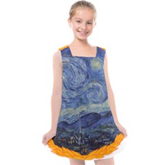 The Starry Night Starry Night Over The Rhne Pain Kids  Cross Back Dress by Sudhe