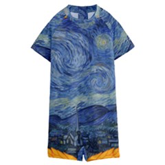 The Starry Night Starry Night Over The Rhne Pain Kids  Boyleg Half Suit Swimwear by Sudhe