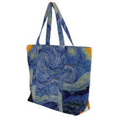 The Starry Night Starry Night Over The Rhne Pain Zip Up Canvas Bag by Sudhe