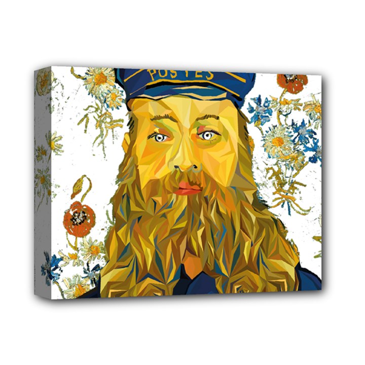 Vincent Van Gogh Cartoon Beard Illustration Bearde Deluxe Canvas 14  x 11  (Stretched)