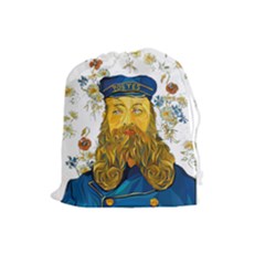 Vincent Van Gogh Cartoon Beard Illustration Bearde Drawstring Pouch (large) by Sudhe