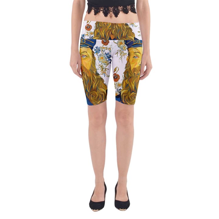 Vincent Van Gogh Cartoon Beard Illustration Bearde Yoga Cropped Leggings