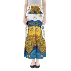 Vincent Van Gogh Cartoon Beard Illustration Bearde Full Length Maxi Skirt by Sudhe