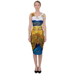 Vincent Van Gogh Cartoon Beard Illustration Bearde Sleeveless Pencil Dress by Sudhe