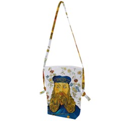 Vincent Van Gogh Cartoon Beard Illustration Bearde Folding Shoulder Bag by Sudhe