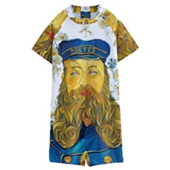 Vincent Van Gogh Cartoon Beard Illustration Bearde Kids  Boyleg Half Suit Swimwear by Sudhe