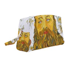 Vincent Van Gogh Cartoon Beard Illustration Bearde Wristlet Pouch Bag (medium)