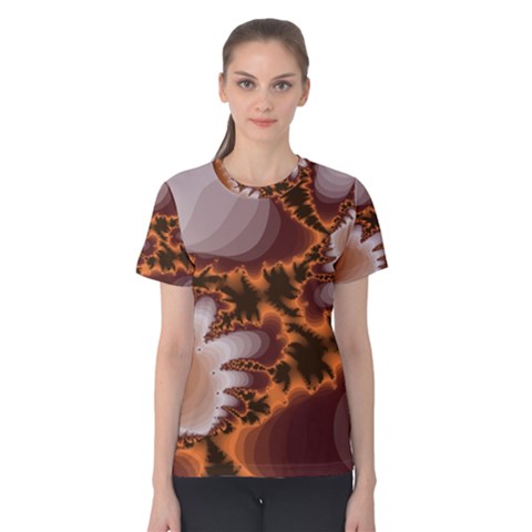 Fractal Pattern Shades Of Brown Women s Cotton Tee by Pakrebo