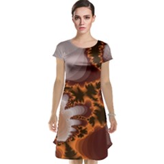 Fractal Pattern Shades Of Brown Cap Sleeve Nightdress by Pakrebo