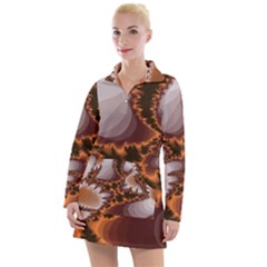 Fractal Pattern Shades Of Brown Women s Hoodie Dress