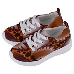 Fractal Pattern Shades Of Brown Kids  Lightweight Sports Shoes by Pakrebo