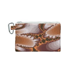 Fractal Pattern Shades Of Brown Canvas Cosmetic Bag (small) by Pakrebo