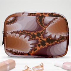 Fractal Pattern Shades Of Brown Make Up Pouch (small) by Pakrebo