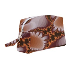 Fractal Pattern Shades Of Brown Wristlet Pouch Bag (medium)