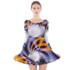 Supernova Space Star Long Sleeve Velvet Skater Dress by Pakrebo