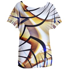 Pattern Fractal Gold Pointed Women s Oversized Tee by Pakrebo