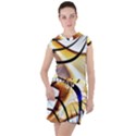 Pattern Fractal Gold Pointed Drawstring Hooded Dress View1