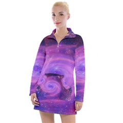 Spiral Strudel Galaxy Eddy Fractal Women s Hoodie Dress