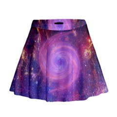 Spiral Strudel Galaxy Eddy Fractal Mini Flare Skirt by Pakrebo