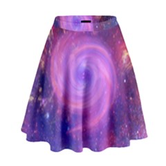 Spiral Strudel Galaxy Eddy Fractal High Waist Skirt by Pakrebo