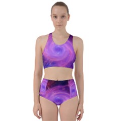 Spiral Strudel Galaxy Eddy Fractal Racer Back Bikini Set by Pakrebo