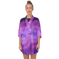 Spiral Strudel Galaxy Eddy Fractal Half Sleeve Chiffon Kimono by Pakrebo