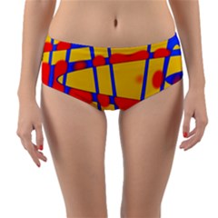 Graphic Design Graphic Design Reversible Mid-waist Bikini Bottoms by Pakrebo