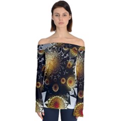 Star Mystical Fantasy Off Shoulder Long Sleeve Top by Pakrebo