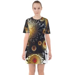 Star Mystical Fantasy Sixties Short Sleeve Mini Dress by Pakrebo