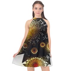 Star Mystical Fantasy Halter Neckline Chiffon Dress  by Pakrebo