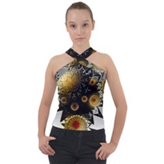 Star Mystical Fantasy Cross Neck Velour Top