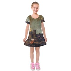 Big City Anorama Kids  Short Sleeve Velvet Dress