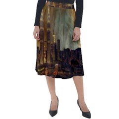 Big City Anorama Classic Velour Midi Skirt  by Pakrebo