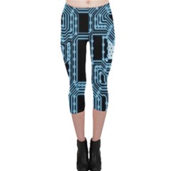 Circuit Pcb Tile Tiling Computer Capri Leggings  by Pakrebo