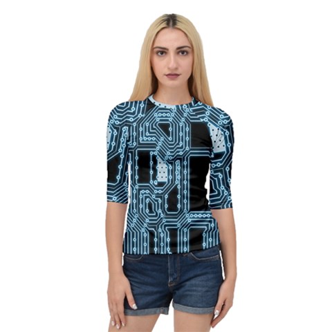 Circuit Pcb Tile Tiling Computer Quarter Sleeve Raglan Tee by Pakrebo