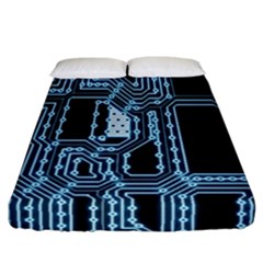 Circuit Pcb Tile Tiling Computer Fitted Sheet (california King Size) by Pakrebo