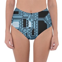 Circuit Pcb Tile Tiling Computer Reversible High-waist Bikini Bottoms by Pakrebo