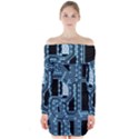 Circuit Pcb Tile Tiling Computer Long Sleeve Off Shoulder Dress View1