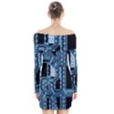 Circuit Pcb Tile Tiling Computer Long Sleeve Off Shoulder Dress View2