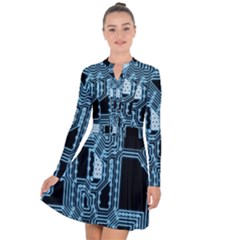 Circuit Pcb Tile Tiling Computer Long Sleeve Panel Dress by Pakrebo