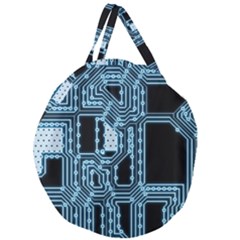 Circuit Pcb Tile Tiling Computer Giant Round Zipper Tote by Pakrebo