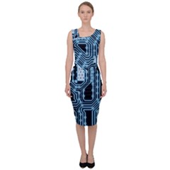 Circuit Pcb Tile Tiling Computer Sleeveless Pencil Dress by Pakrebo