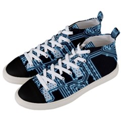 Circuit Pcb Tile Tiling Computer Men s Mid-top Canvas Sneakers by Pakrebo