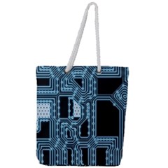 Circuit Pcb Tile Tiling Computer Full Print Rope Handle Tote (large) by Pakrebo