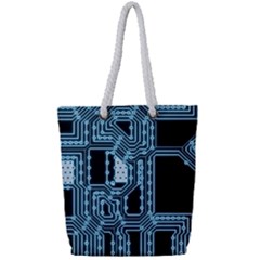 Circuit Pcb Tile Tiling Computer Full Print Rope Handle Tote (small) by Pakrebo