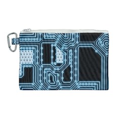 Circuit Pcb Tile Tiling Computer Canvas Cosmetic Bag (large) by Pakrebo